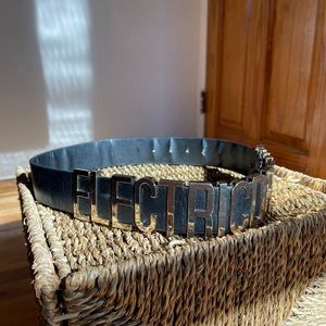 ⚡️ AQ/AQ Electric Dreams Letters Monogram PU Leather Statement Designer Belt